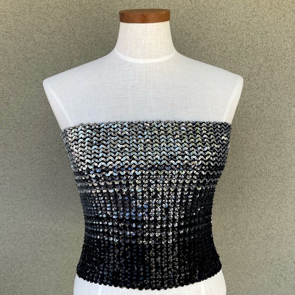 Y2K vintage strapless sequined tube top - Picture 2 of 8